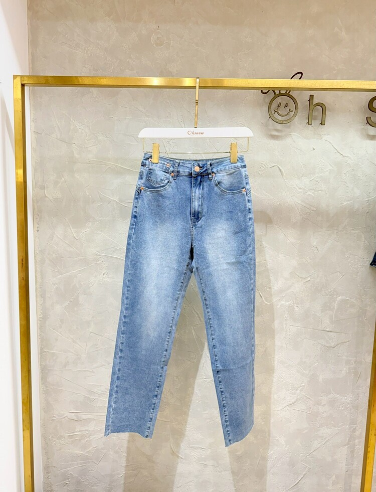 『S號』撞色口袋金釦直筒褲