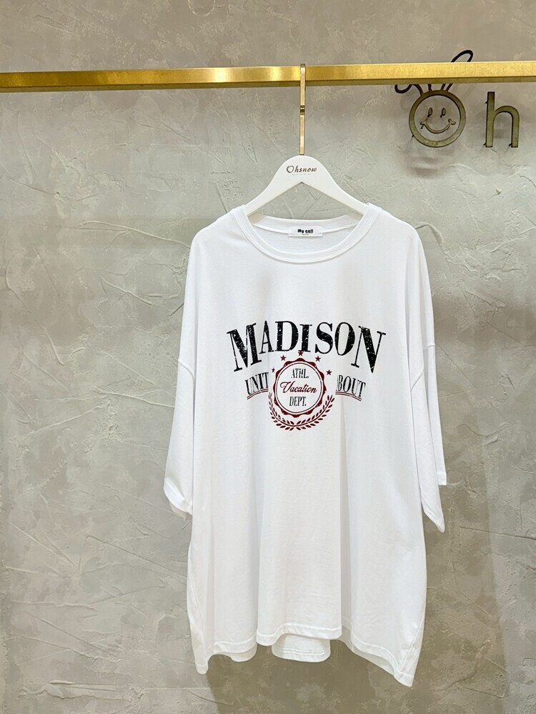 『白色』MADISON徽章短袖上衣