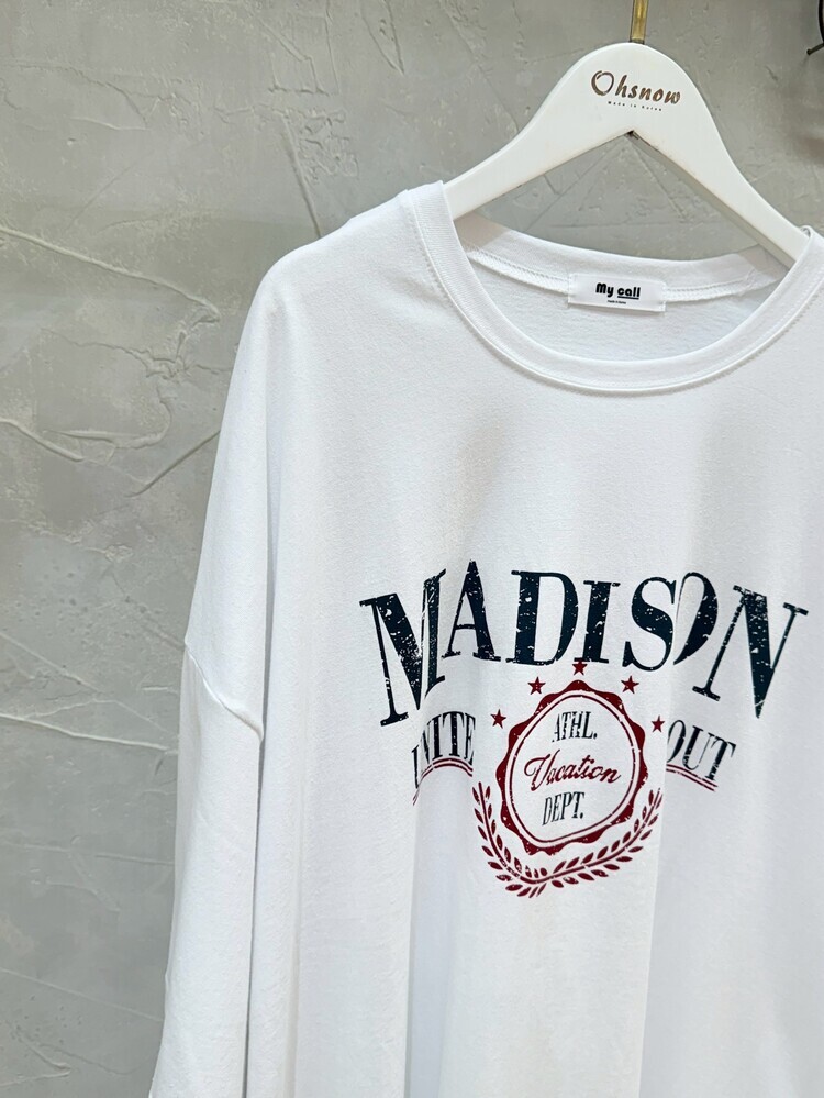 『白色』MADISON徽章短袖上衣