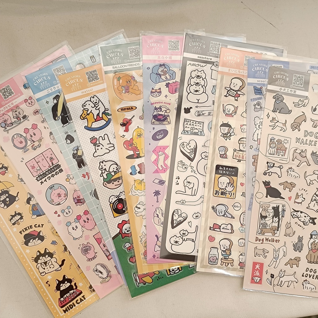 日本Creators Circus x 創作者 透明PET手帳貼紙 共十款