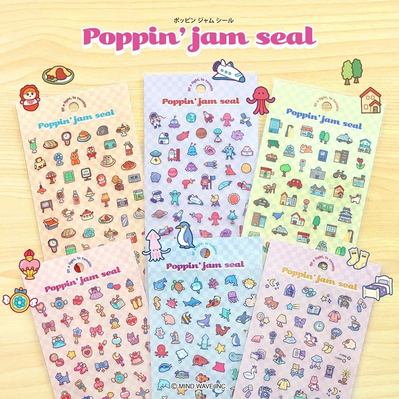 日本MIND WAVE．Poppin' jam系列 透明PET手帳貼紙 共六款