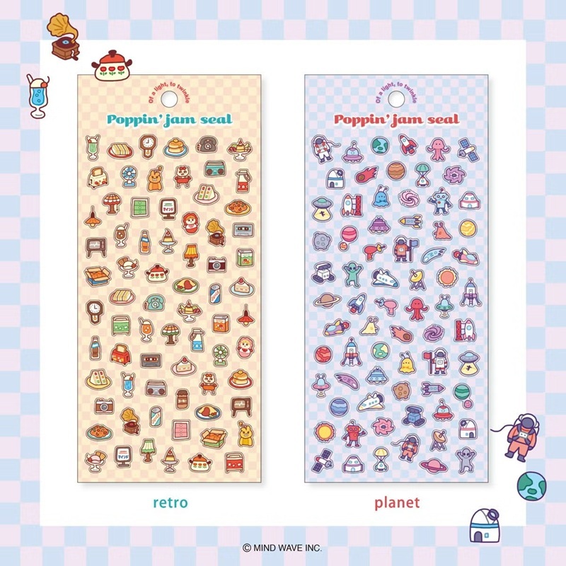日本MIND WAVE．Poppin' jam系列 透明PET手帳貼紙 共六款