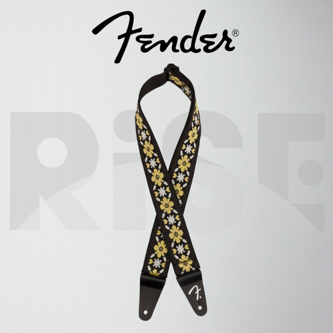 Fender Pasadena Woven Straps Yellow Clover 背帶