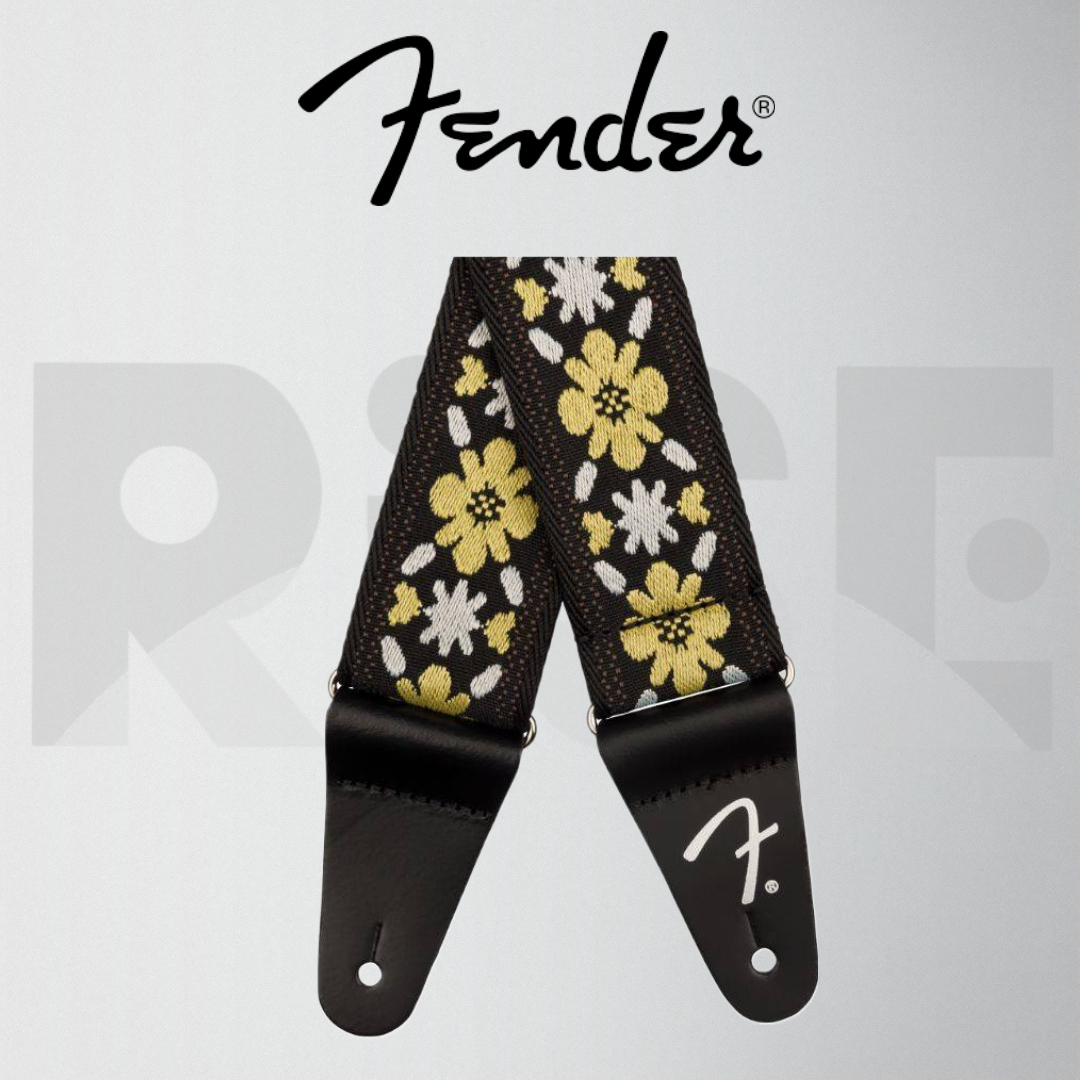 Fender Pasadena Woven Straps Yellow Clover 背帶