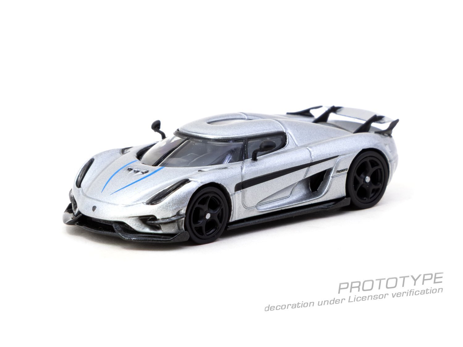 Tarmac Works 1:64 Koenigsegg Regera 銀色／金屬藍色點綴