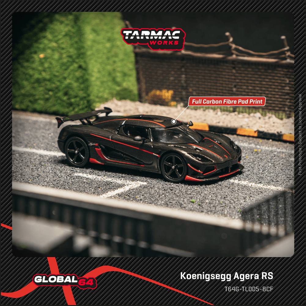 Tarmac Works Koenigsegg Agera RS 黑色碳纖維／紅色點綴