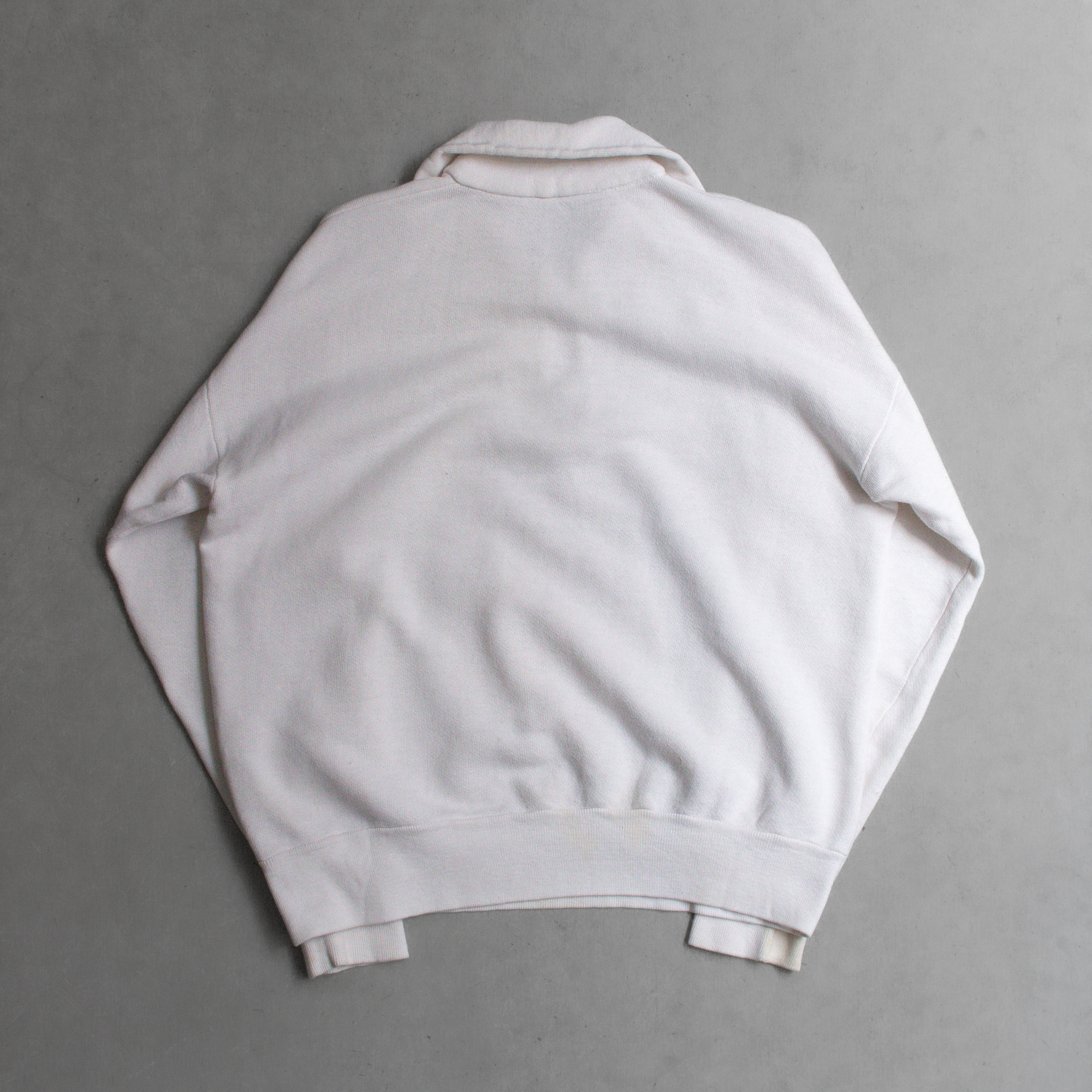 VINTAGE 1/4 ZIP SWEATSHIRT 美國 白色 印地安人 拉鍊 長袖 大學T