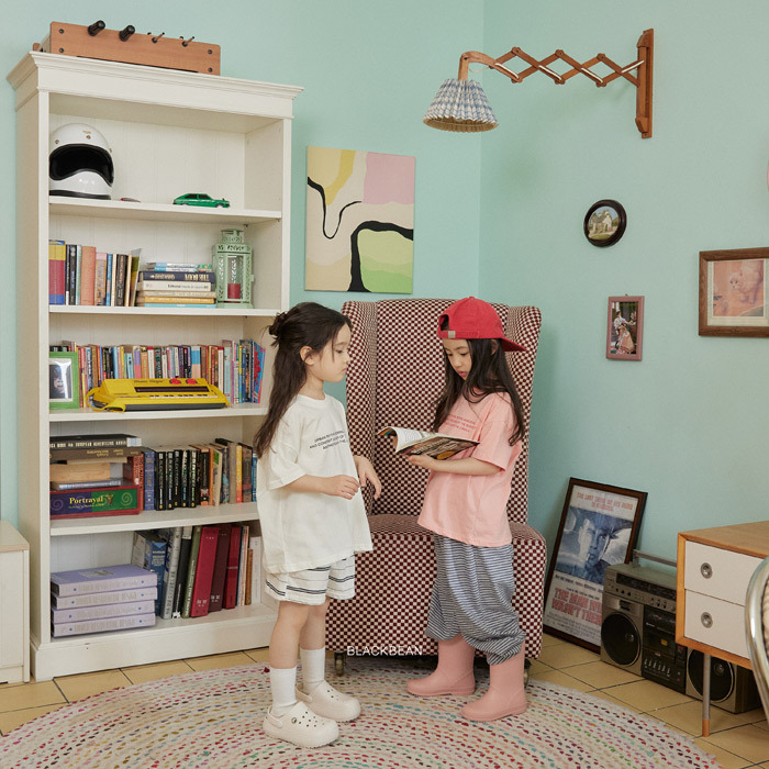 正韓夏BLACKBEAN 親子裝_兩色簡約字母上衣