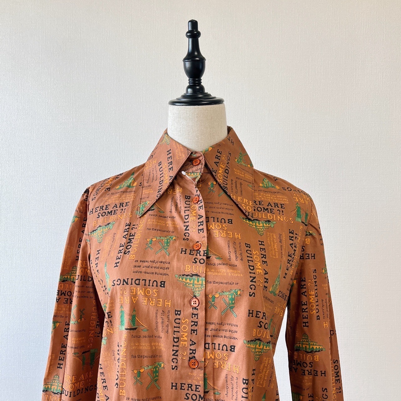 啡色異國風情綿質古著上衣