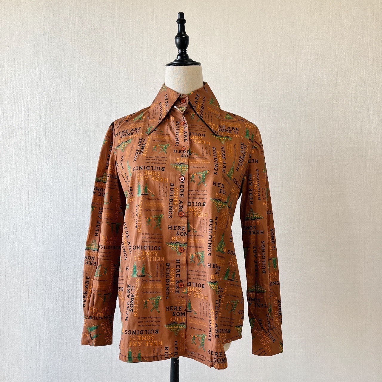 啡色異國風情綿質古著上衣