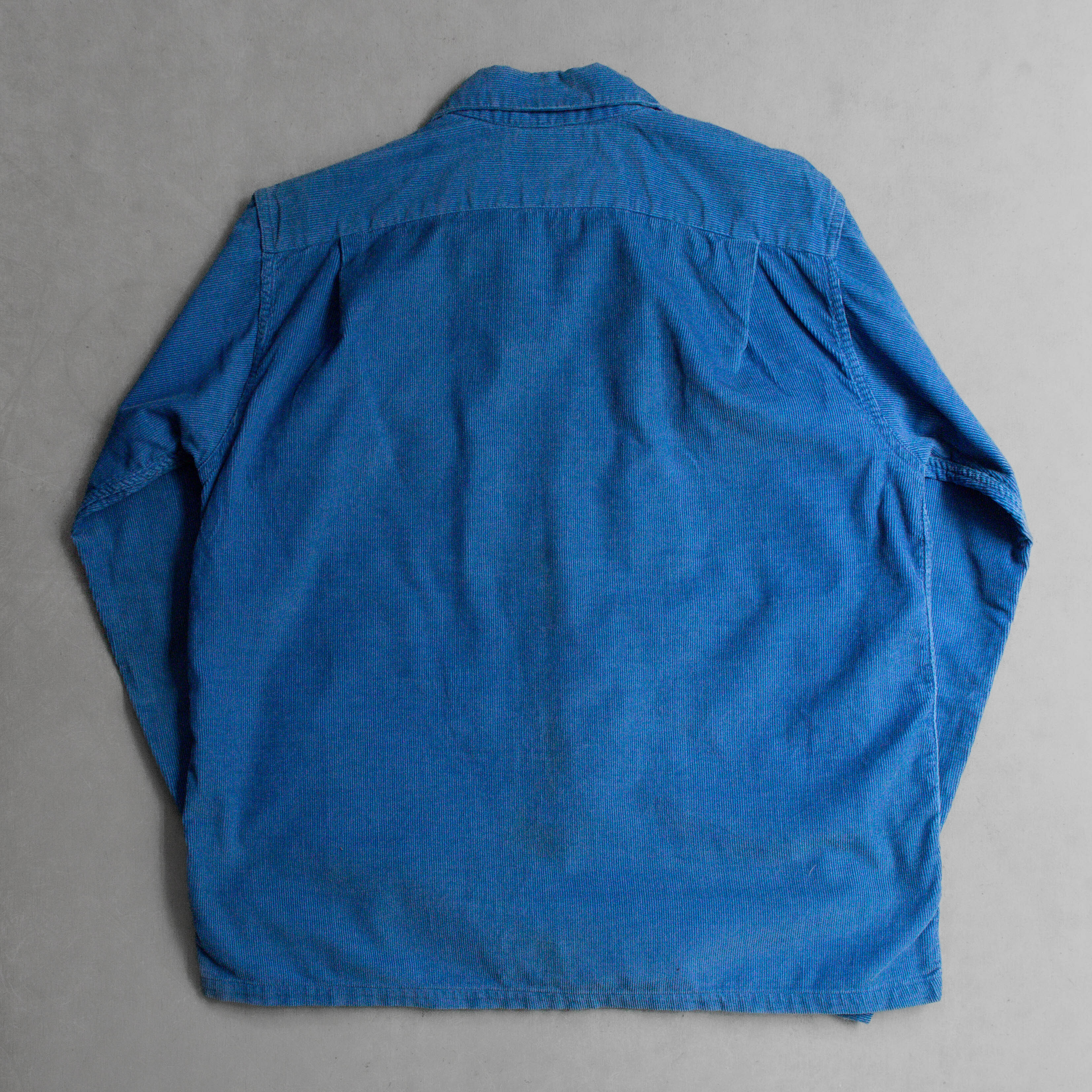 50S BLOCKS CORDUROY OPEN SHIRT 美國製 藍色 燈芯絨 開領 長袖 襯衫