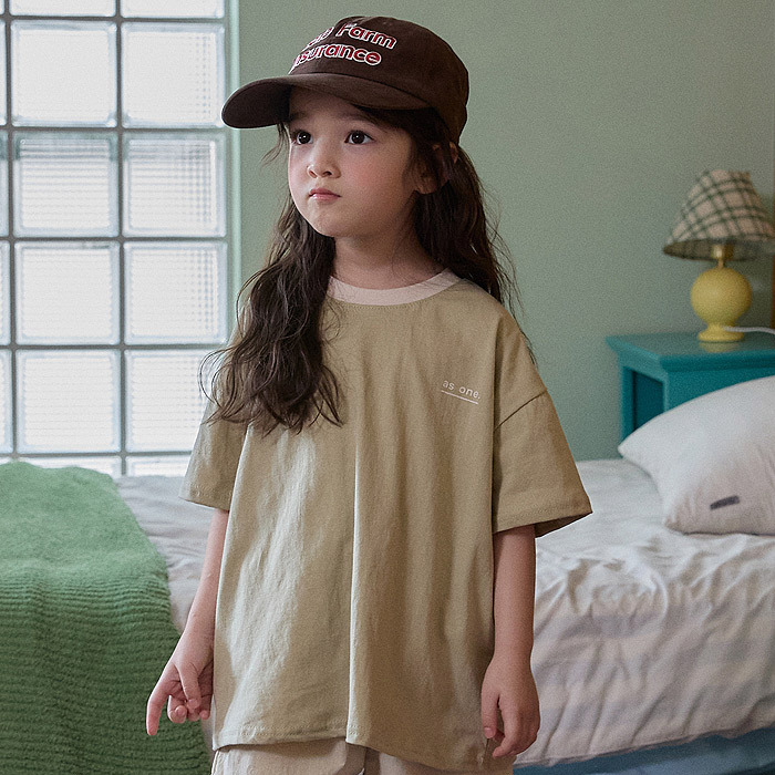 正韓夏BLACKBEAN 小童兩色AS ONE日常上衣