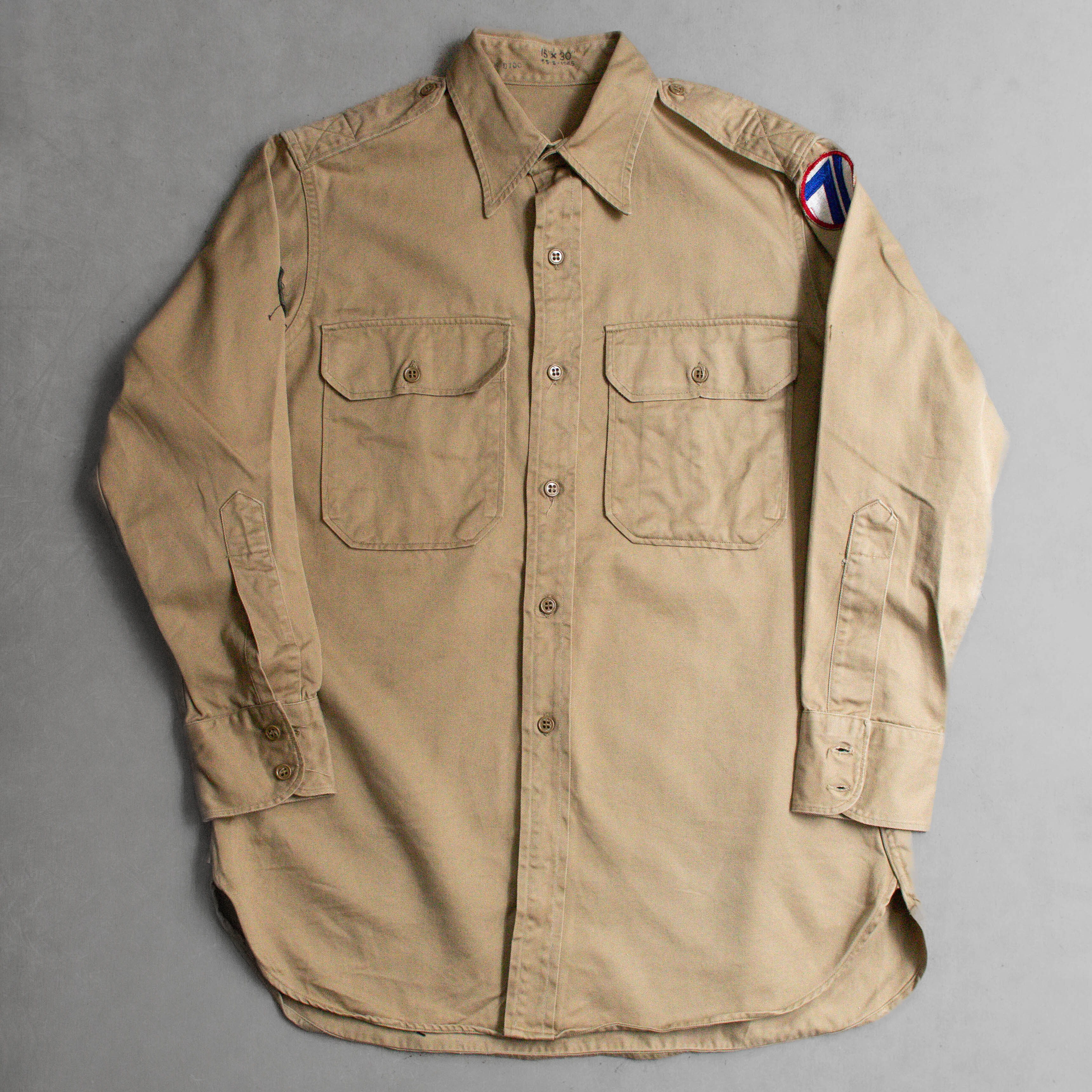 50-60S US ARMY CHINO SHIRT 美軍 卡其 制服 長袖 軍襯衫 D