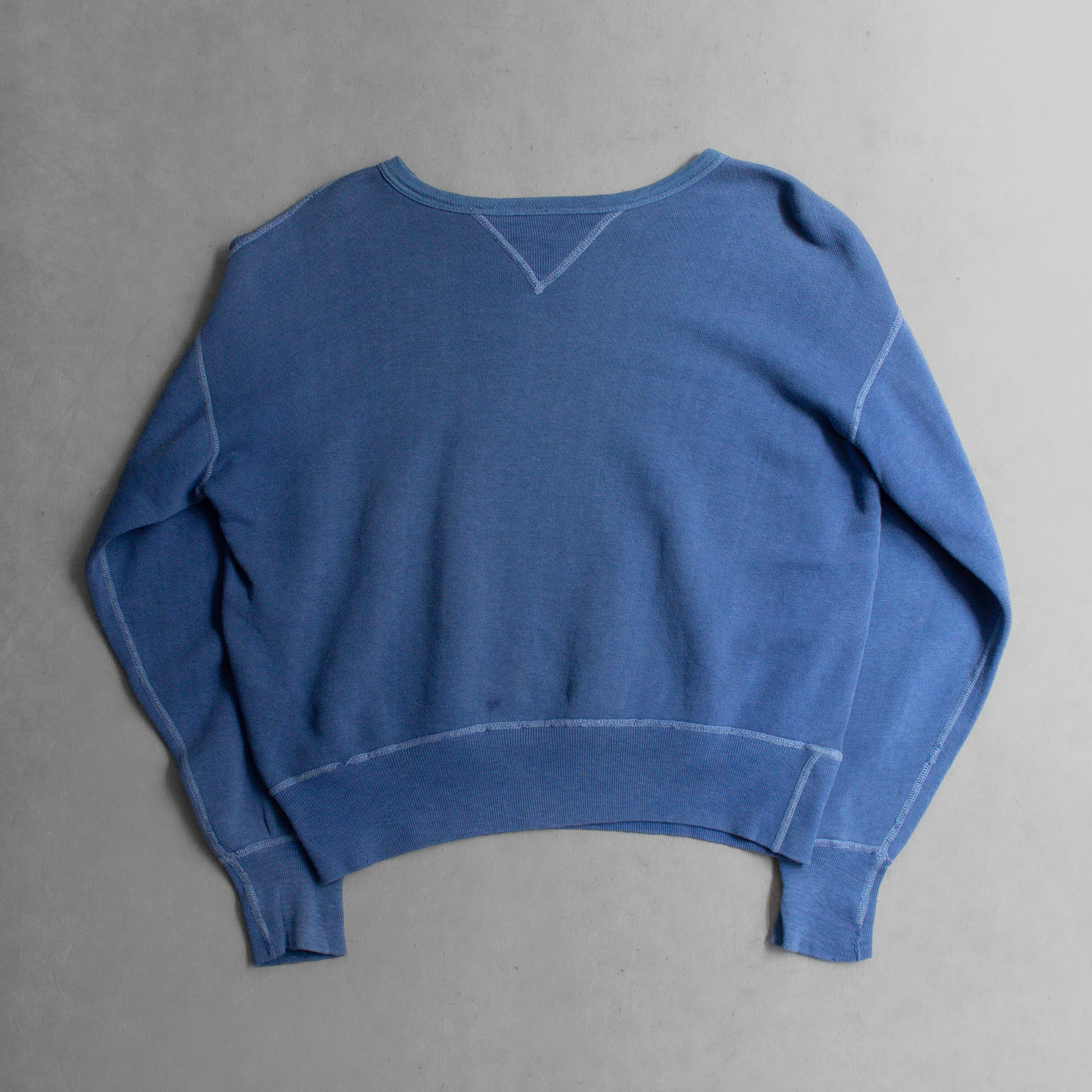 50S DOUBLE V COLLEGE SWEATSHIRT 美國 前後V 藍色 長袖 大學T