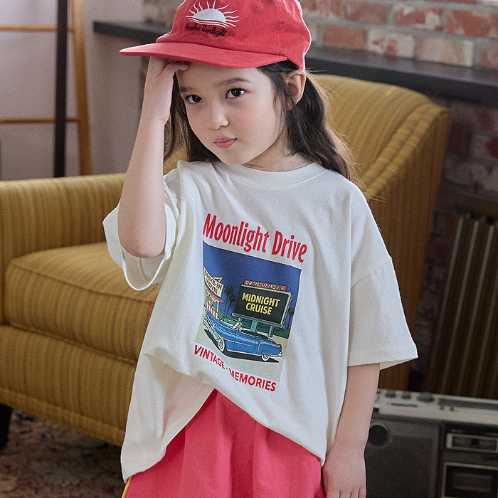 正韓夏BLACKBEAN 小童兩色MOOMIIGHT DRIVE上衣