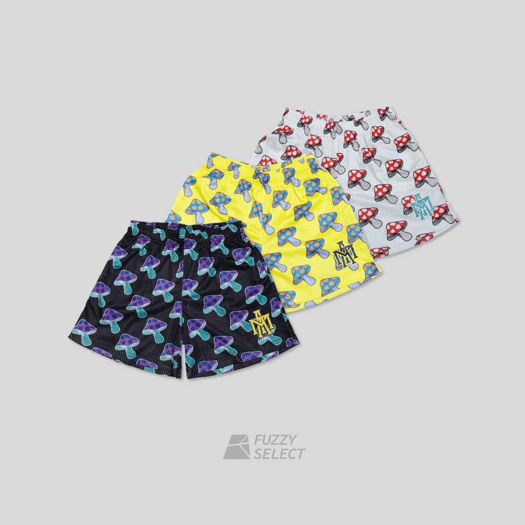 【逢甲FUZZY】MTA Mushroom Shorts 蘑菇 網布 短褲 黑 黃 白 MT25P003