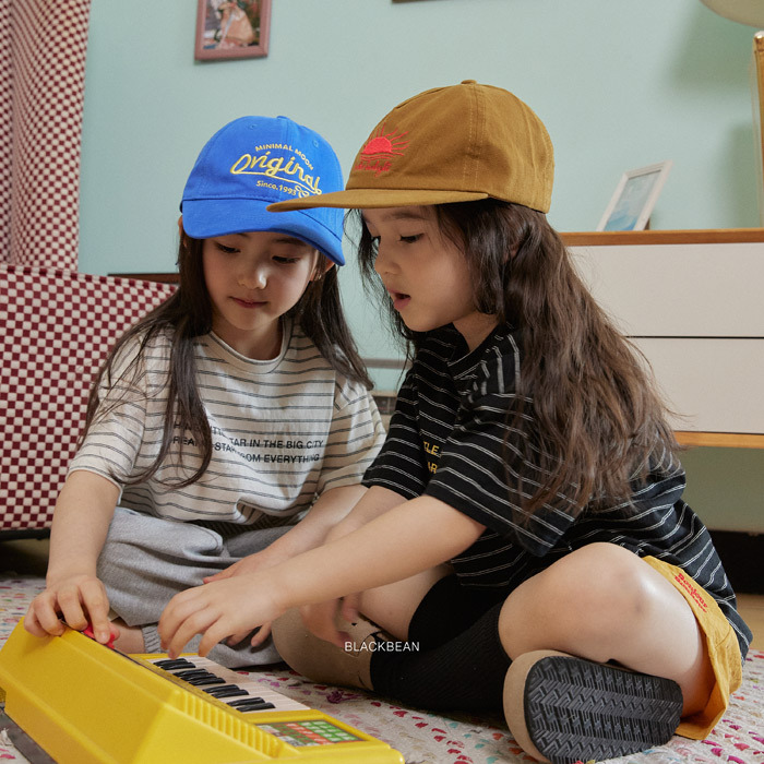 正韓夏BLACKBEAN 嫩嬰/小童兩色雙條紋上衣