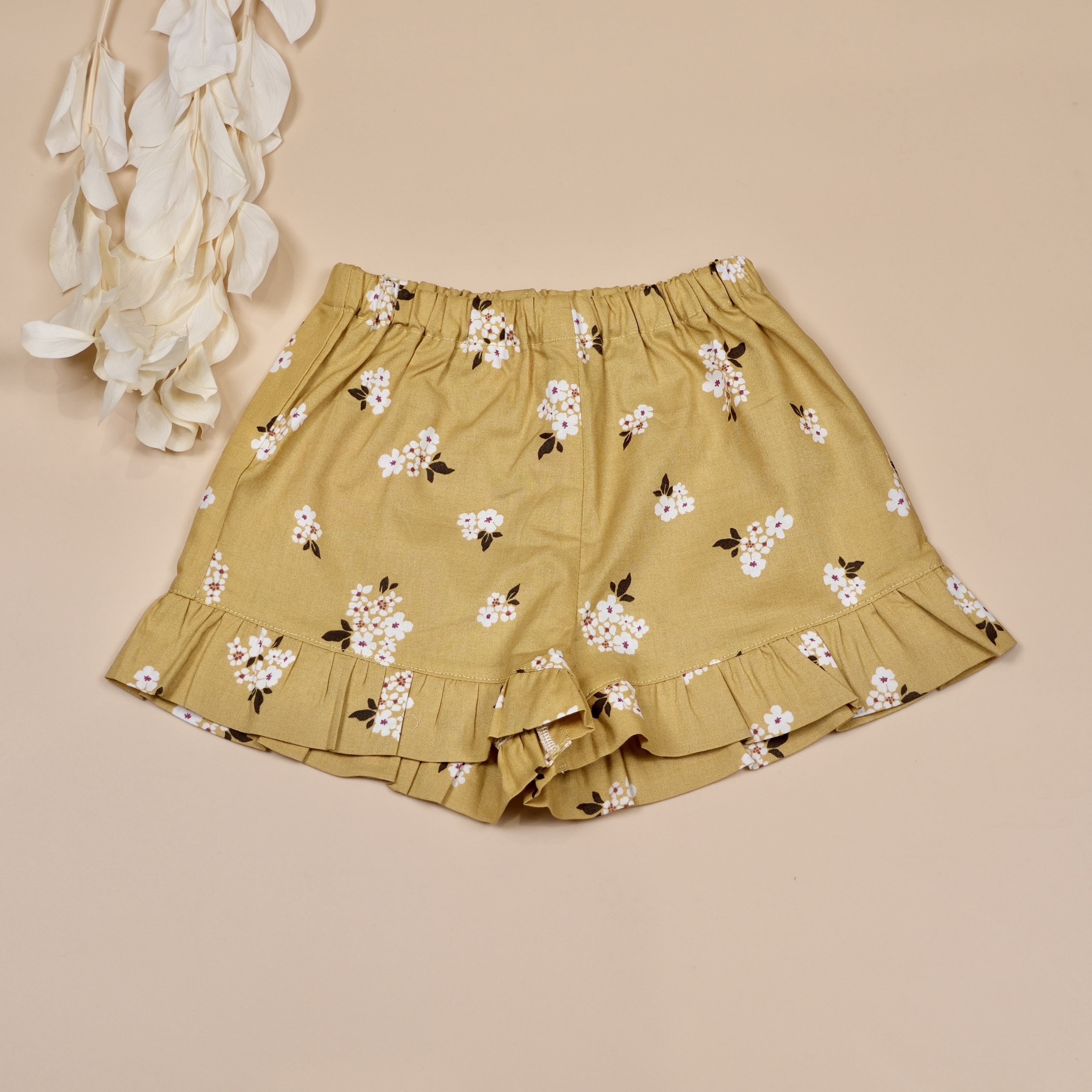 小花荷葉短褲｜暖陽