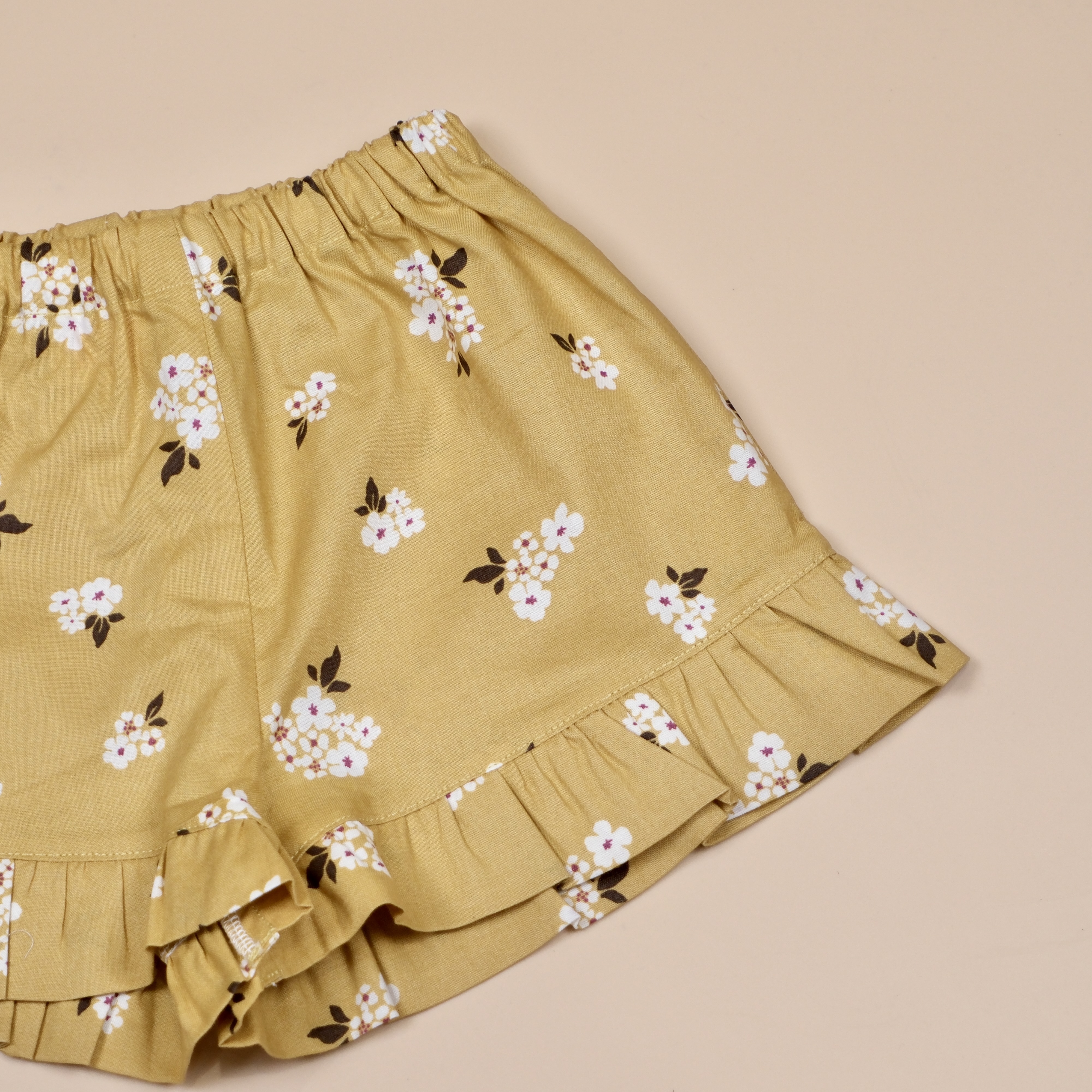 小花荷葉短褲｜暖陽