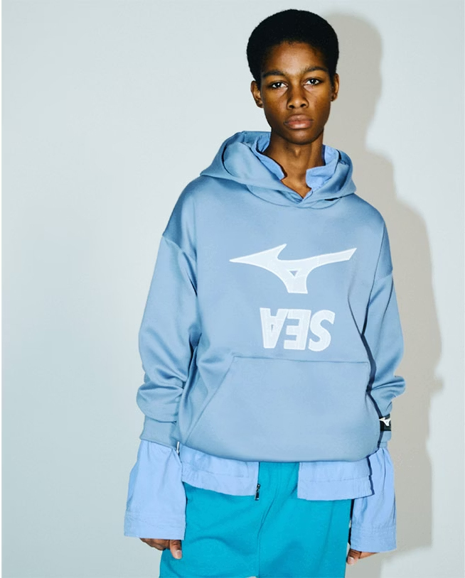 MIZUNO FREESTYLE x WIND AND SEA 帽T 26 S/S Loose Fit Hooded Sweatshirt _ 32MC6WS217