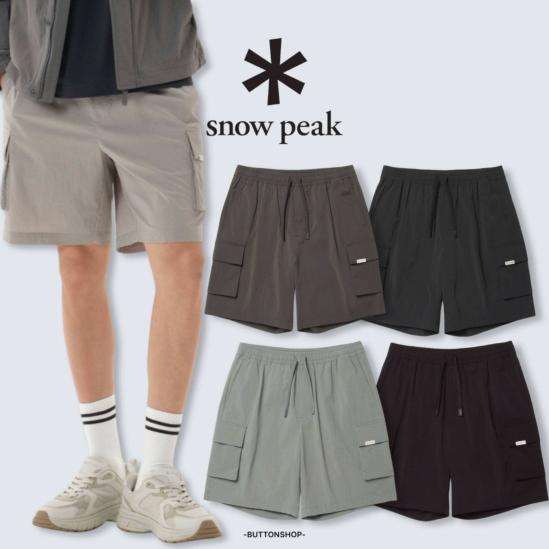 【春季新品限時折扣🔥 3/29 晚上12:00結束】Snow Peak Root Cargo Shorts 26ss 雙口袋 短褲 防曬 S26MURHP60
