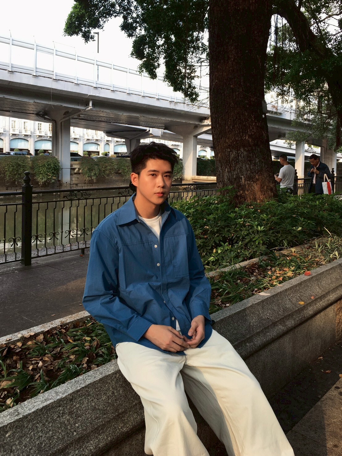 城市挺版襯衫/藍色