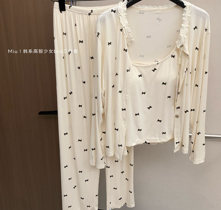 B19 XR706訂製款韓系莫代爾睡衣三件套 $238/1套