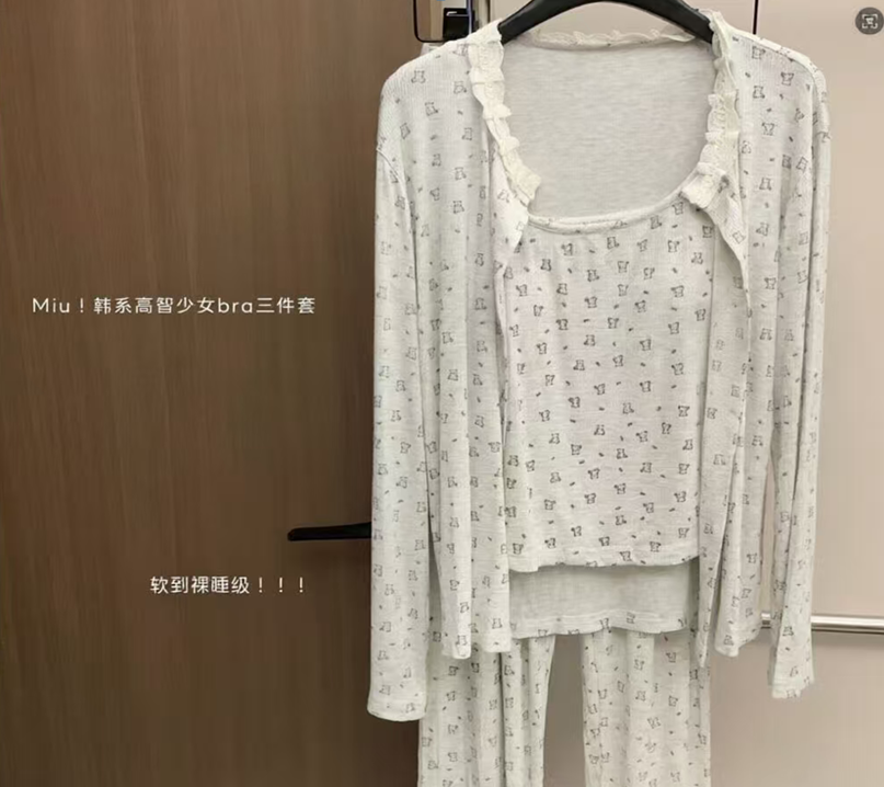 B19 XR706訂製款韓系莫代爾睡衣三件套 $238/1套