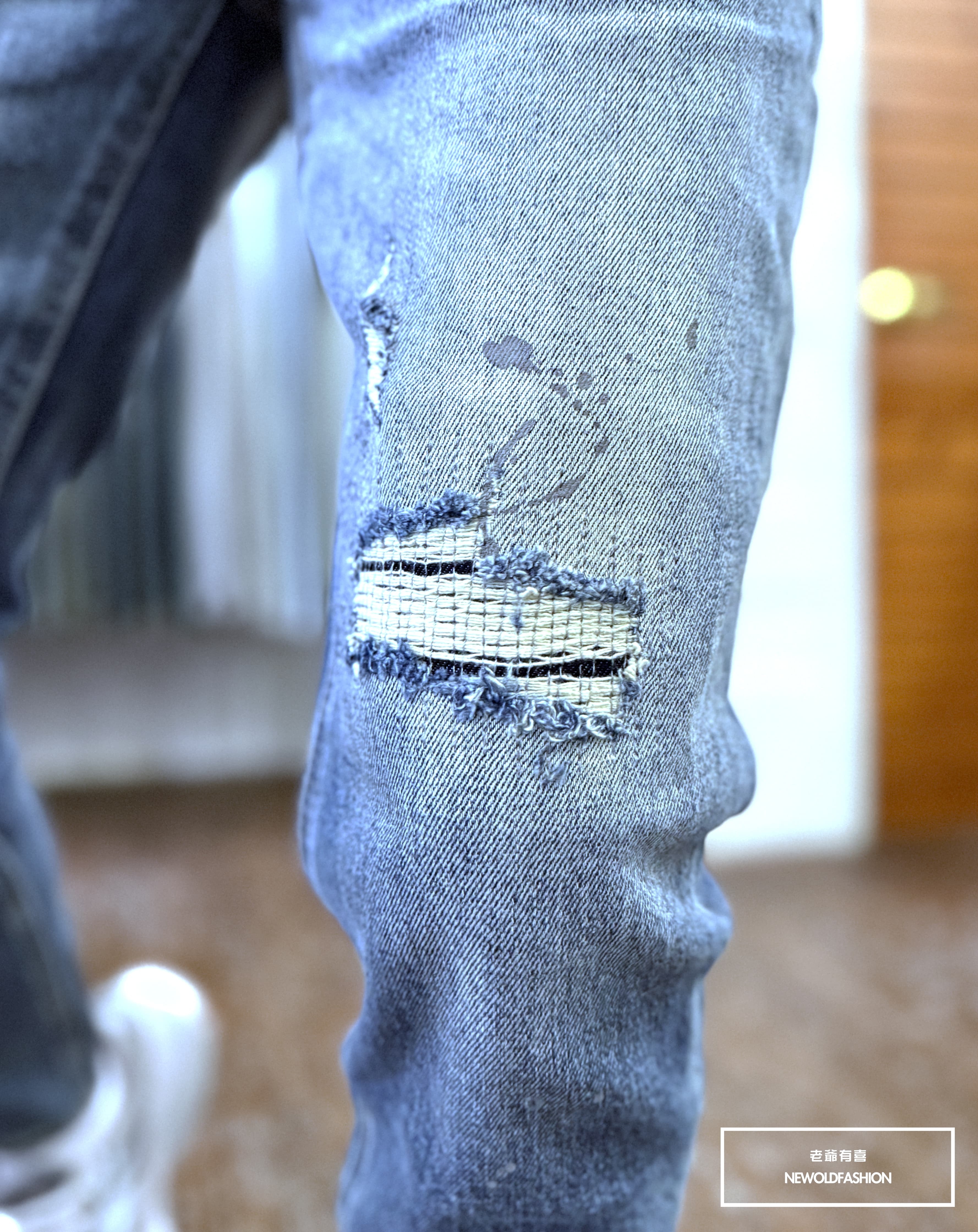 『官網限定』重磅墨灰潑漆破壞九分小直筒(NOF2603K598)