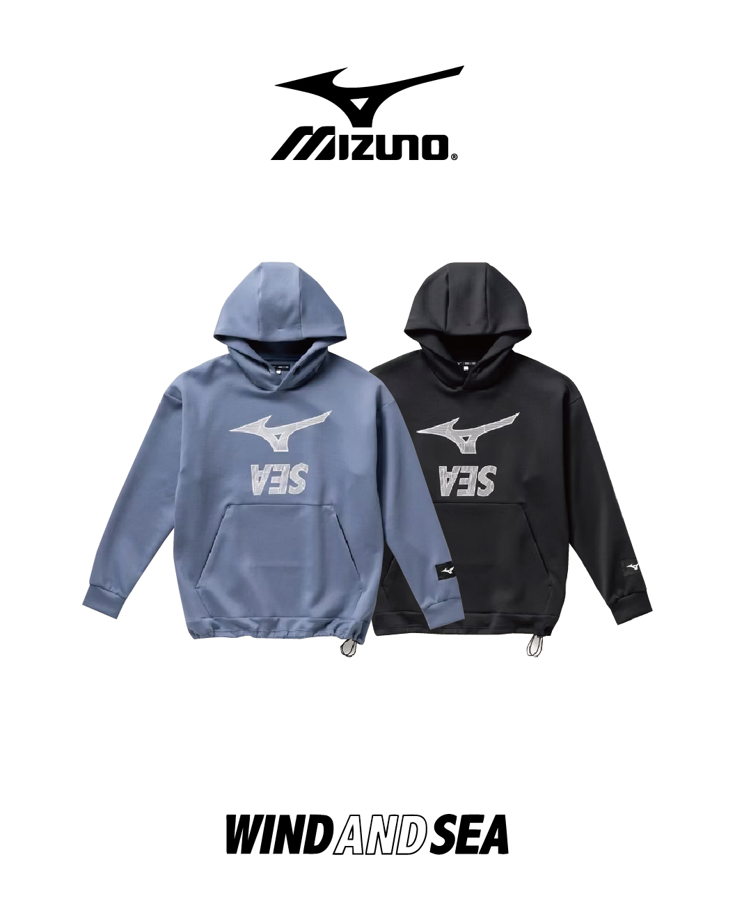 MIZUNO FREESTYLE x WIND AND SEA 帽T 26 S/S Loose Fit Hooded Sweatshirt _ 32MC6WS217