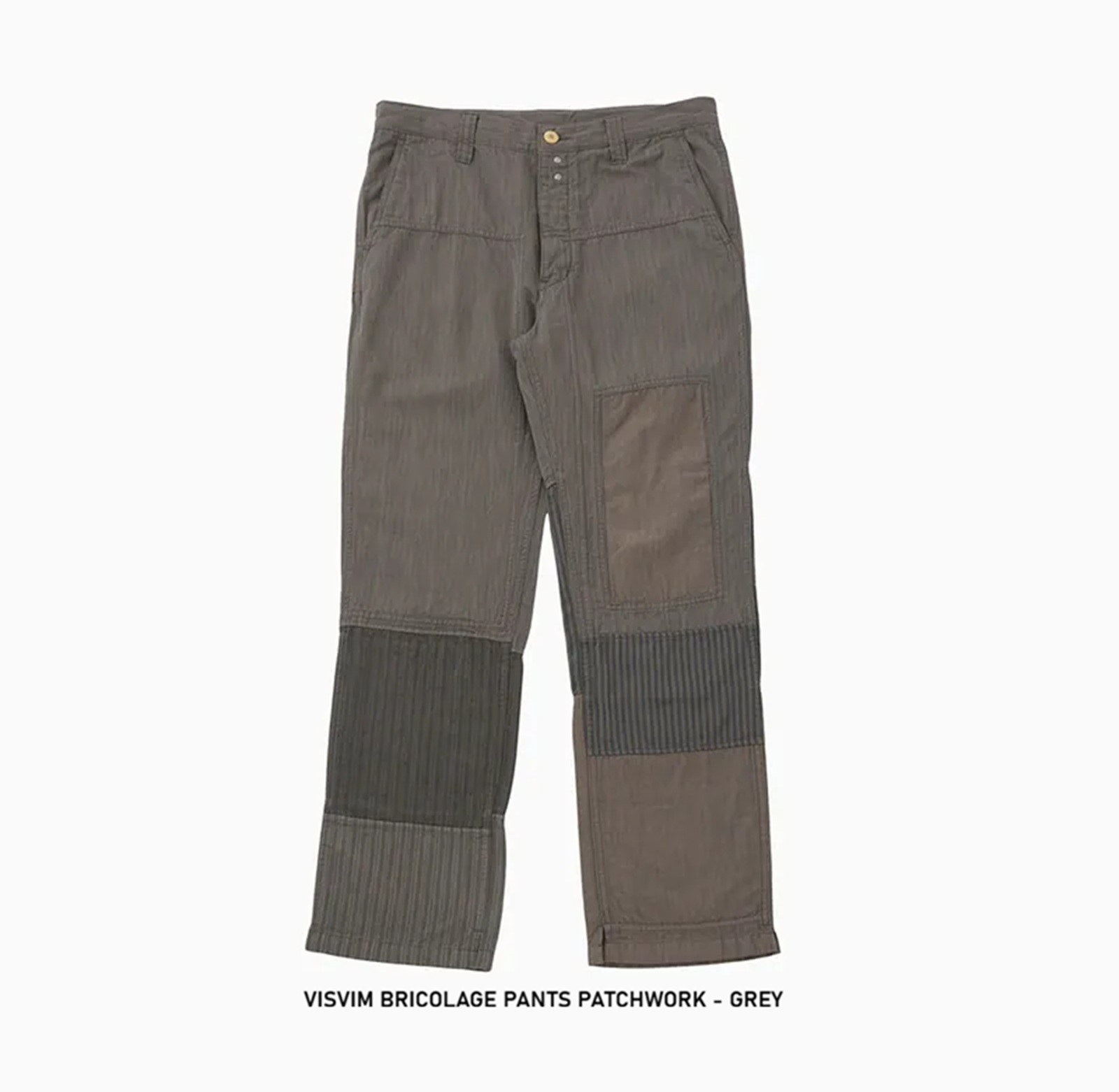 LAST PCS: VISVIM BRICOLAGE PANTS PATCHWORK - GREY SIZE 5 PRE ORDER ITEM (預訂中)