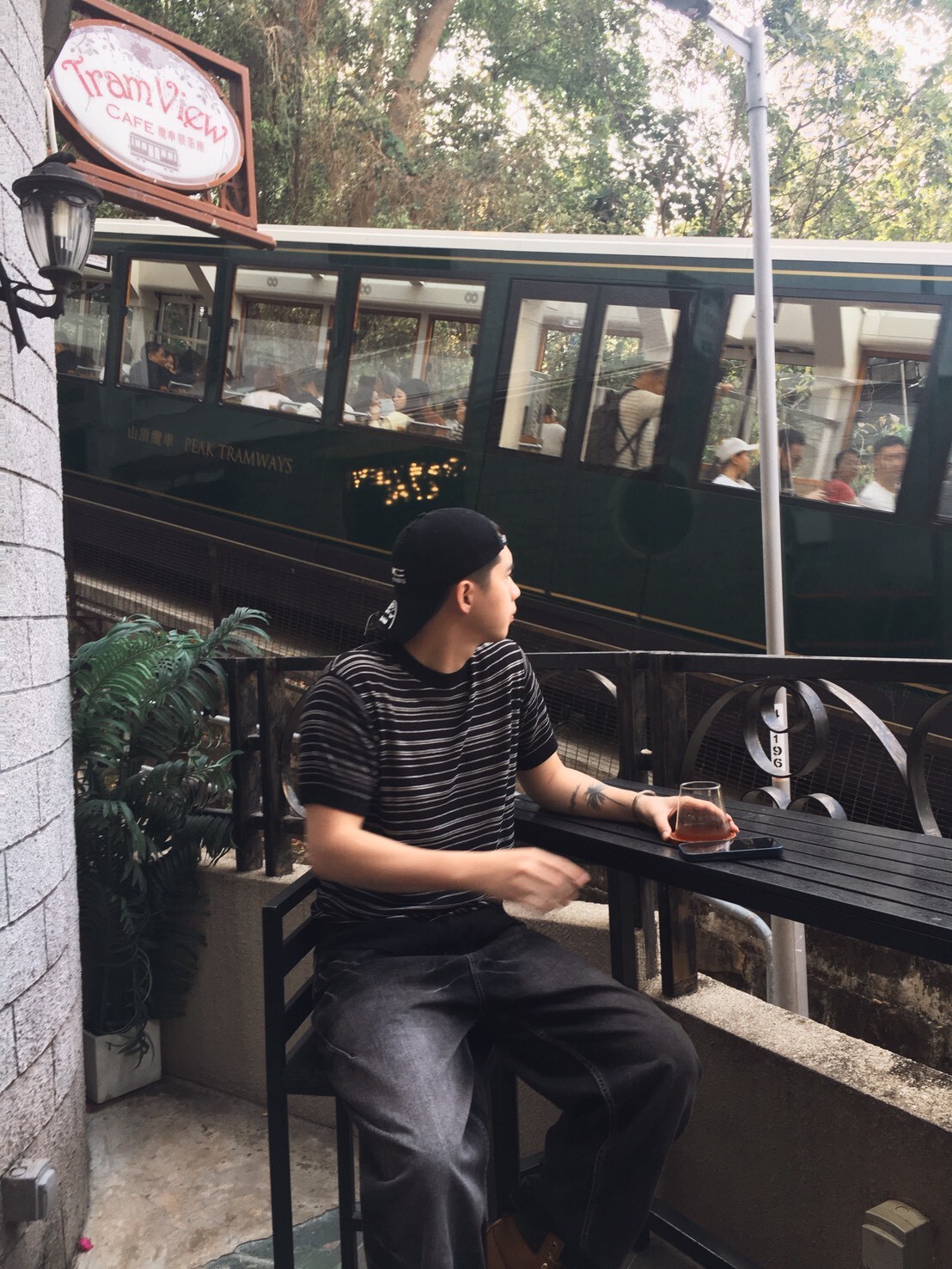 文青復古條紋針織衫/黑色