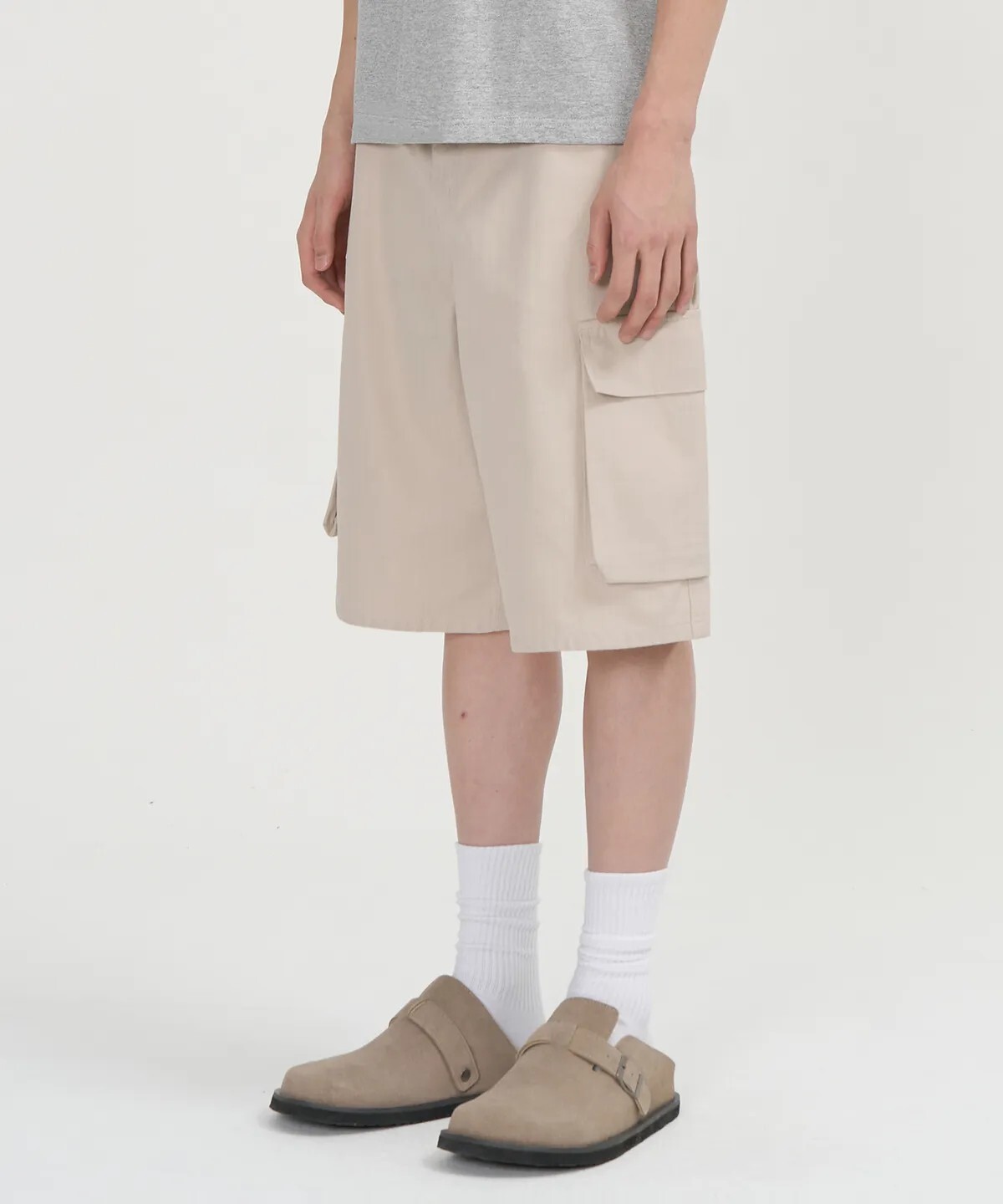 【OWN】TOFFEE 棉質 工裝 5分褲 寬褲 口袋 休閒 春夏 必備 不分男女 黑色 深藍 卡其