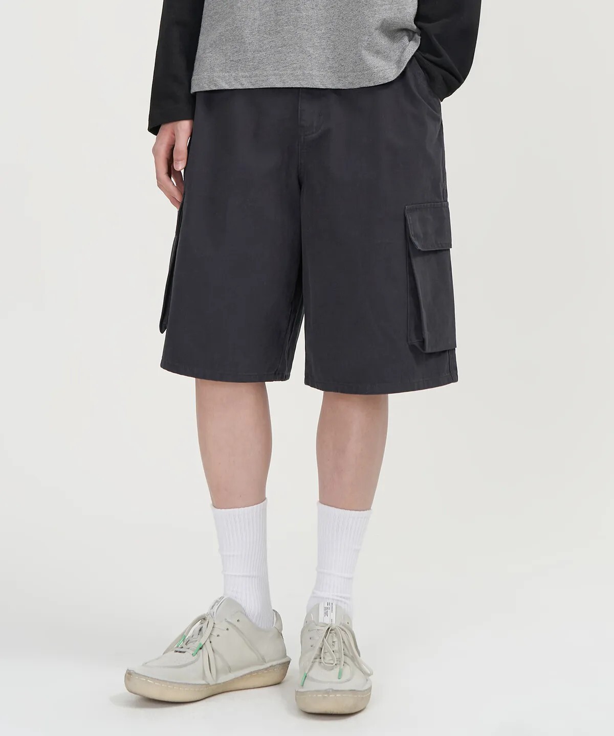 【OWN】TOFFEE 棉質 工裝 5分褲 寬褲 口袋 休閒 春夏 必備 不分男女 黑色 深藍 卡其