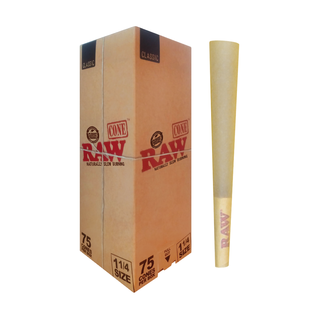 RAW CLASSIC CONES 1 1/4 預捲紙（75支裝）