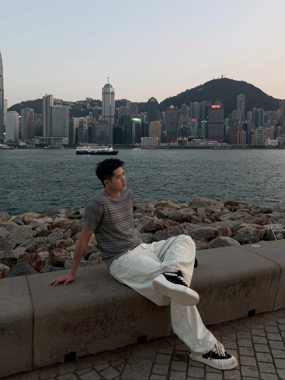 文青復古條紋針織衫/灰色