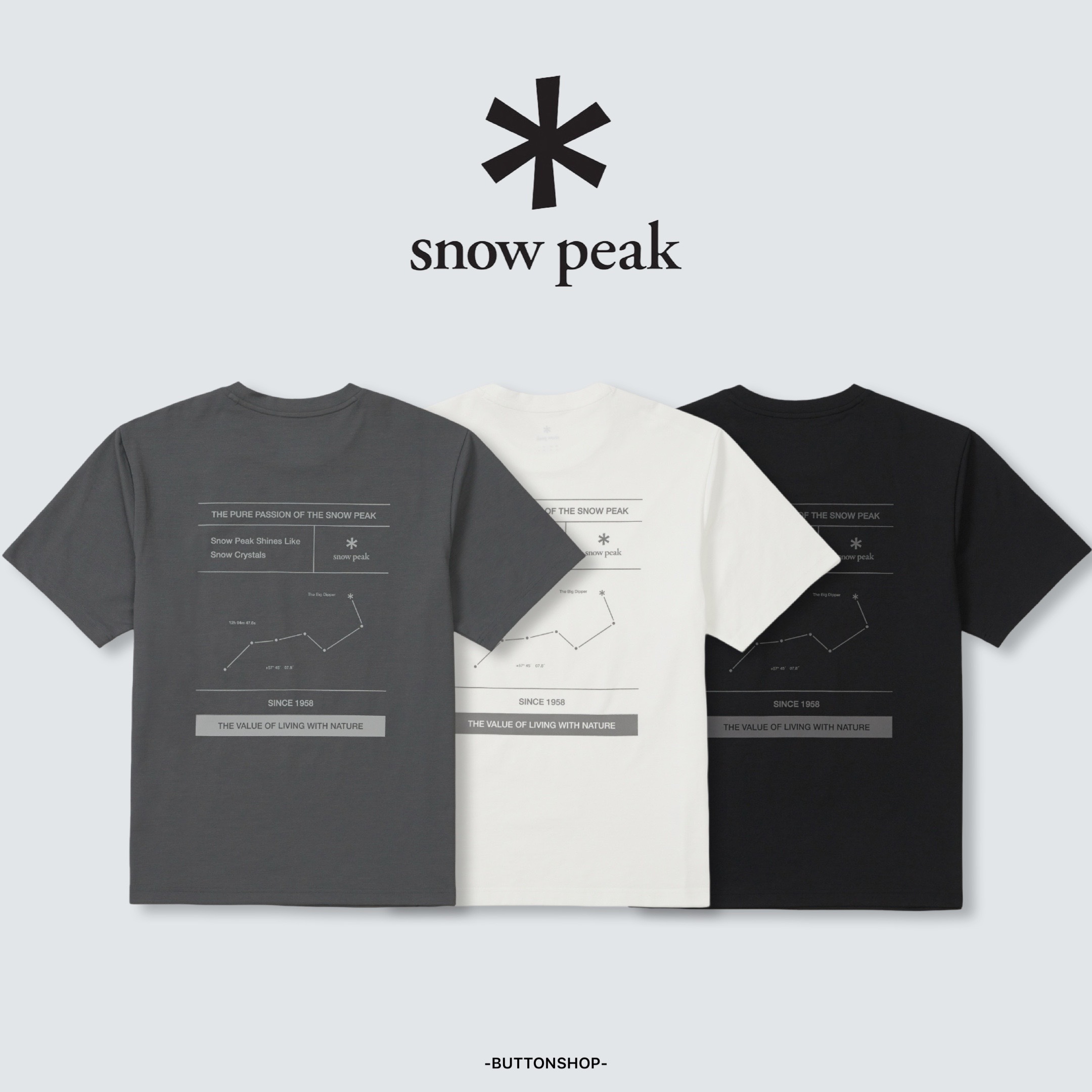 【春季新品限時折扣🔥 3/29 晚上12:00結束】Snow Peak Regen Quick Dry Graphic Short Sleeve T-shirt 北斗七星 速乾 短tee 防曬 S26MUTTS52