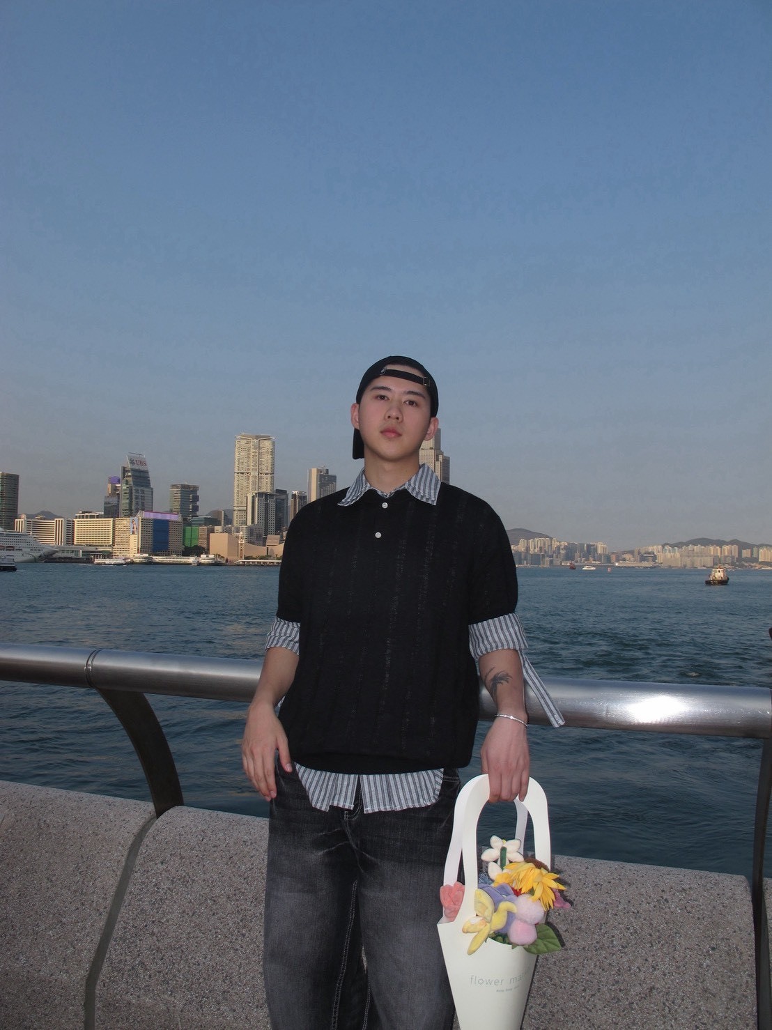 英倫復古短袖針織衫/黑色