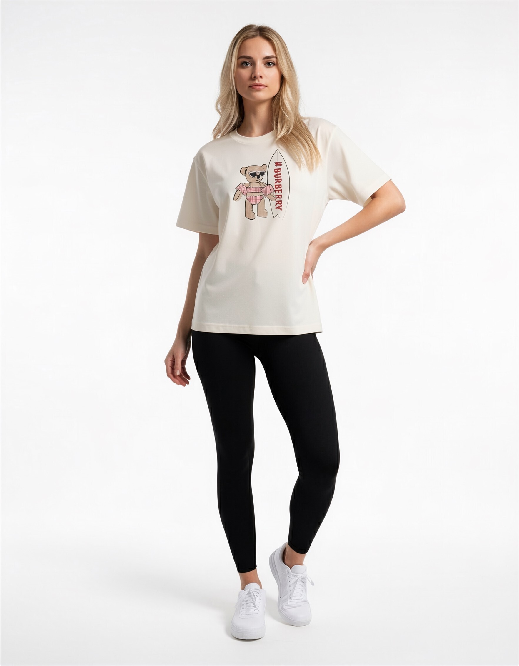 BBR kids 奶油白色 小熊 Tee