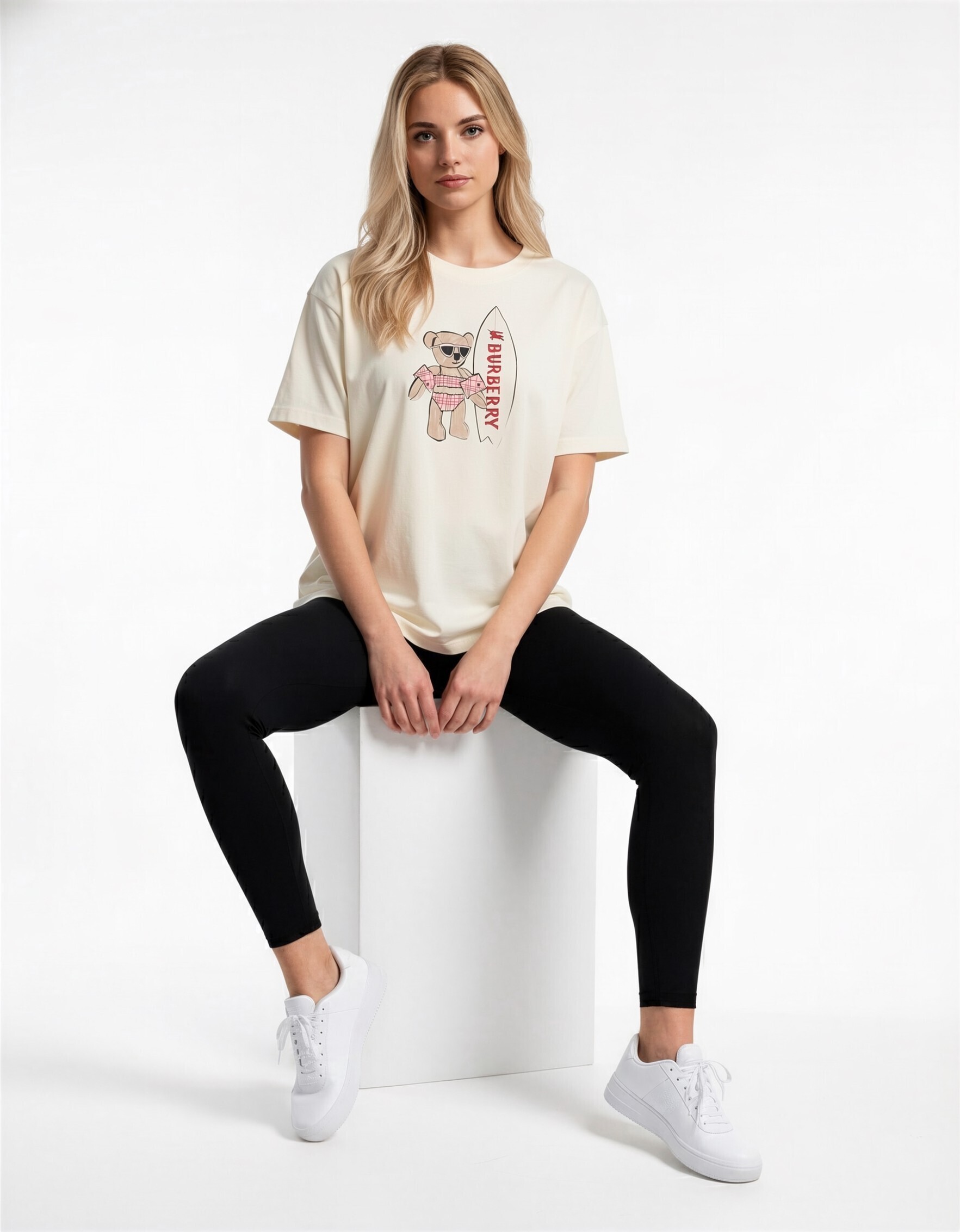 BBR kids 奶油白色 小熊 Tee