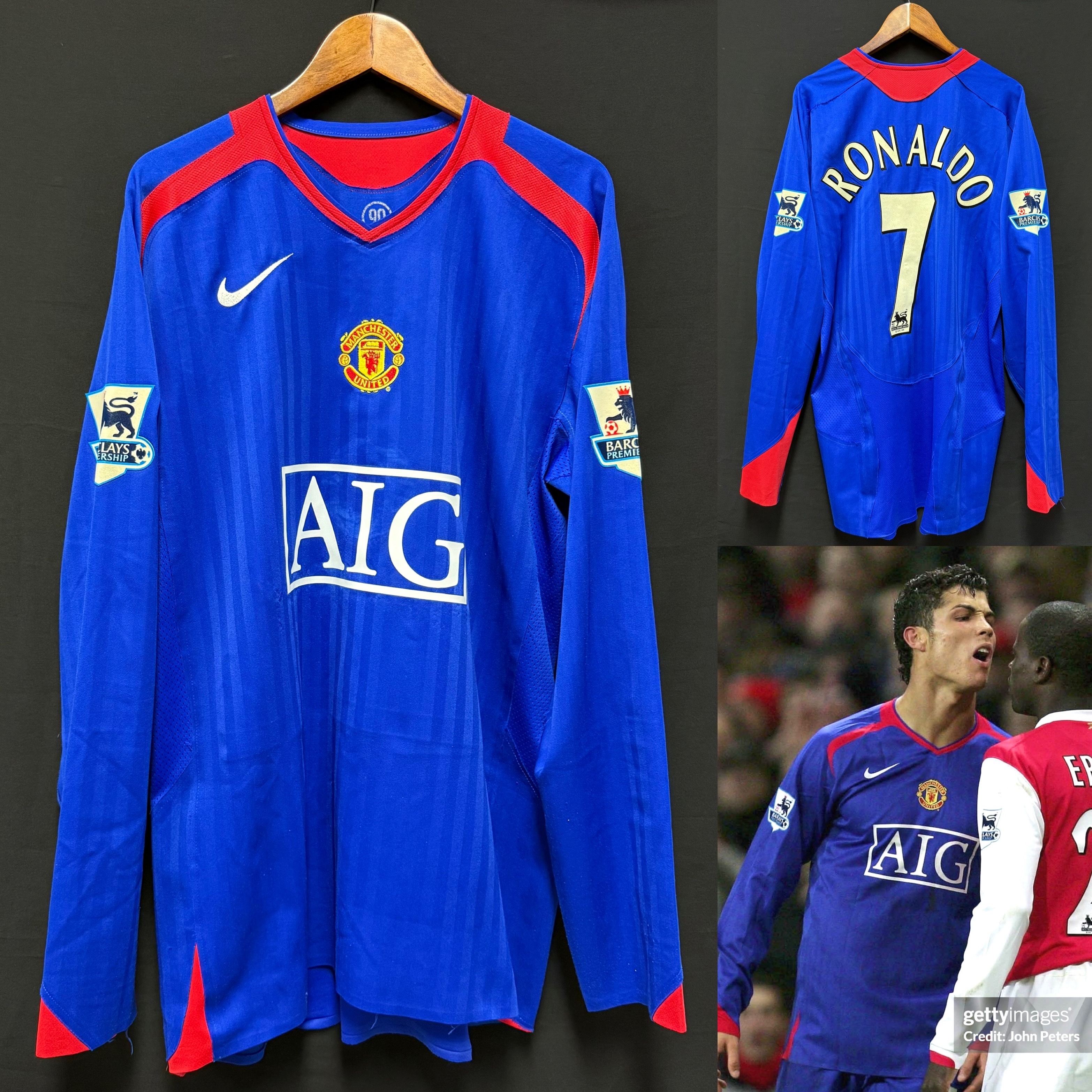 (Player Issue) Manchester United 2006-2007 Nike L/S Third Player Issue Shirt #7 RONALDO