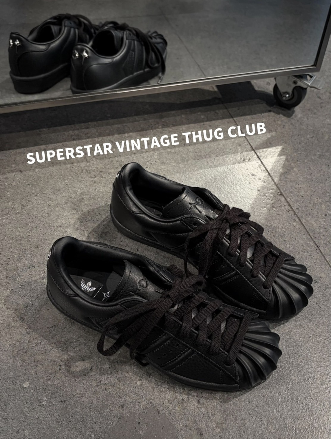 Adidas x Thug Club Superstar Vintage Black 聯名款 全黑 黑色 貝殼鞋 KI0824