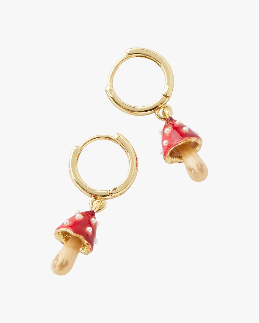 英國代購-FABLE ENGLAND  Enamel Mushroom Huggie Earrings