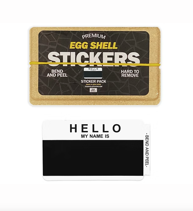 Egg Shell 蛋殼貼 Hello My Name is Black Blanks - 80張