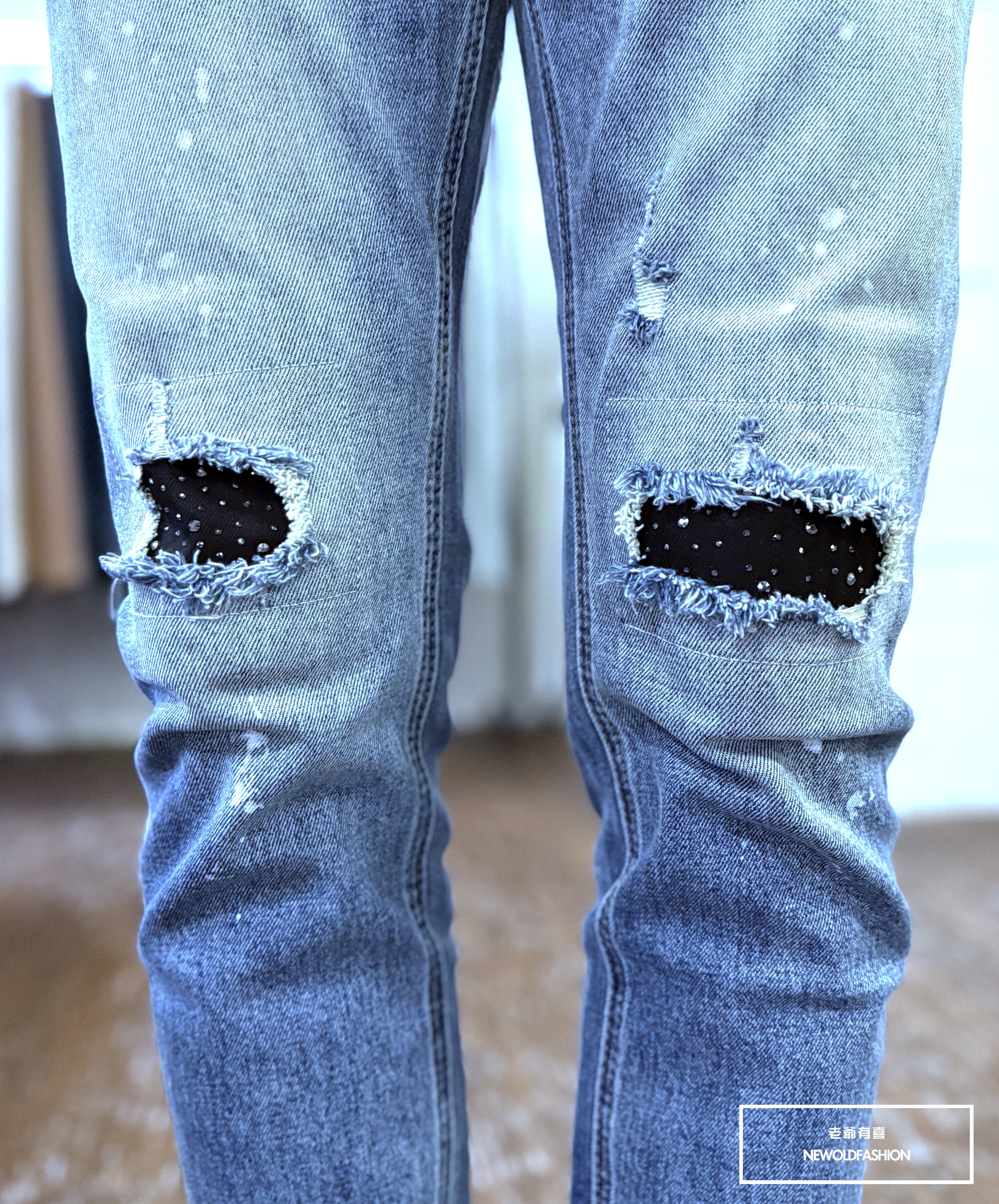 『官網限定』重磅潑墨銀鑽九分小直筒(NOF2603K597)