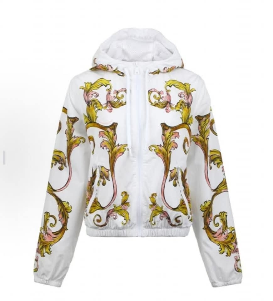 VJC 女款 經典圖案 薄外套 白色