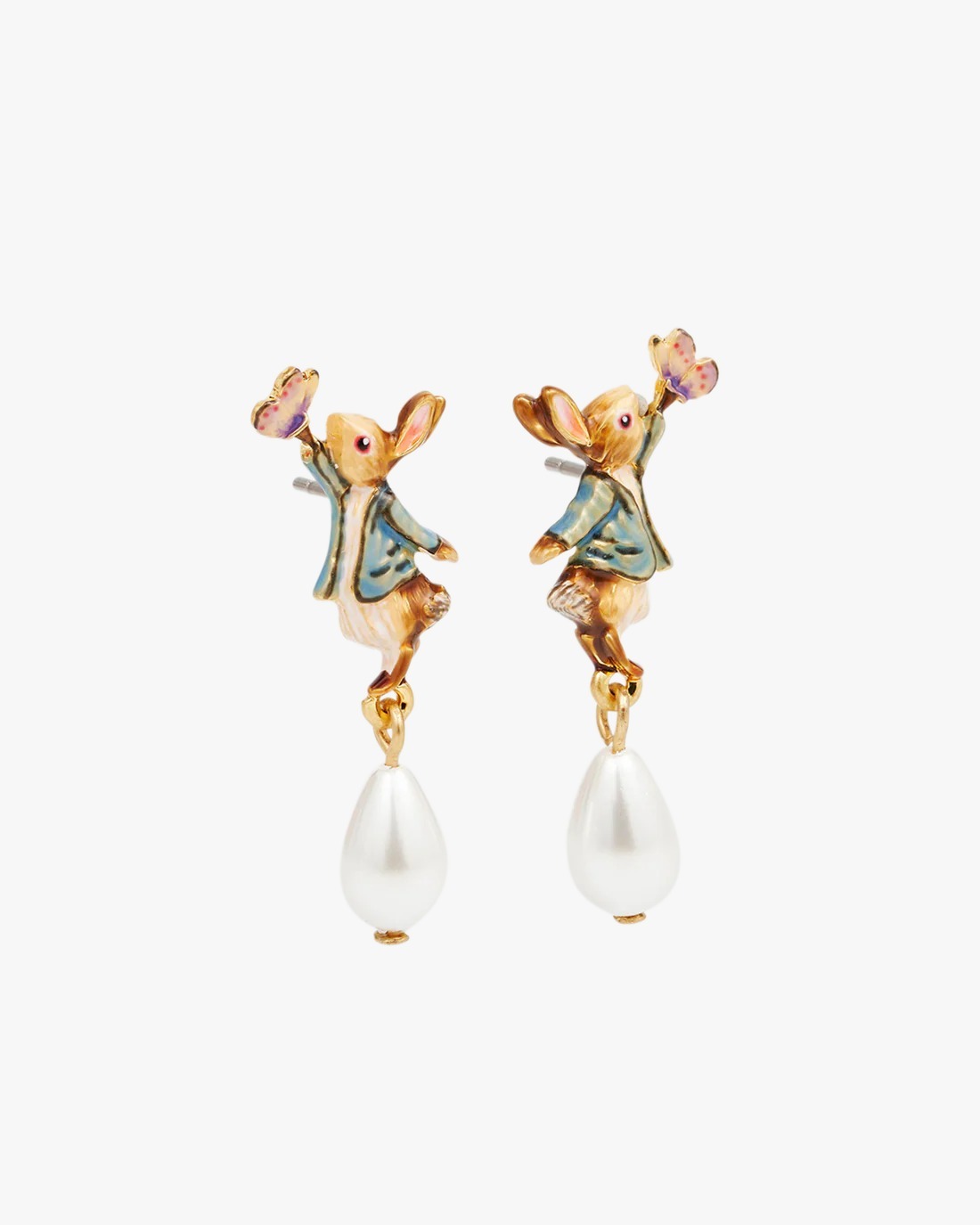 英國代購-Fable England x Peter Rabbit Butterfly Pearl Drop Earrings