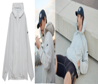 XC147 Pillowdy Basic Windbreaker - LIGHT GREY 淺灰色