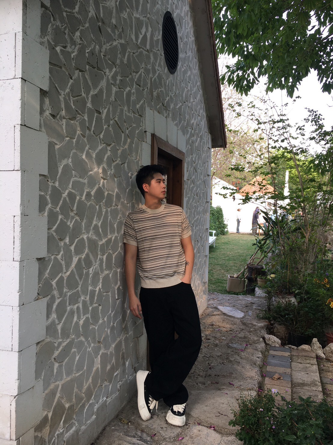 直筒寬鬆牛仔褲/黑