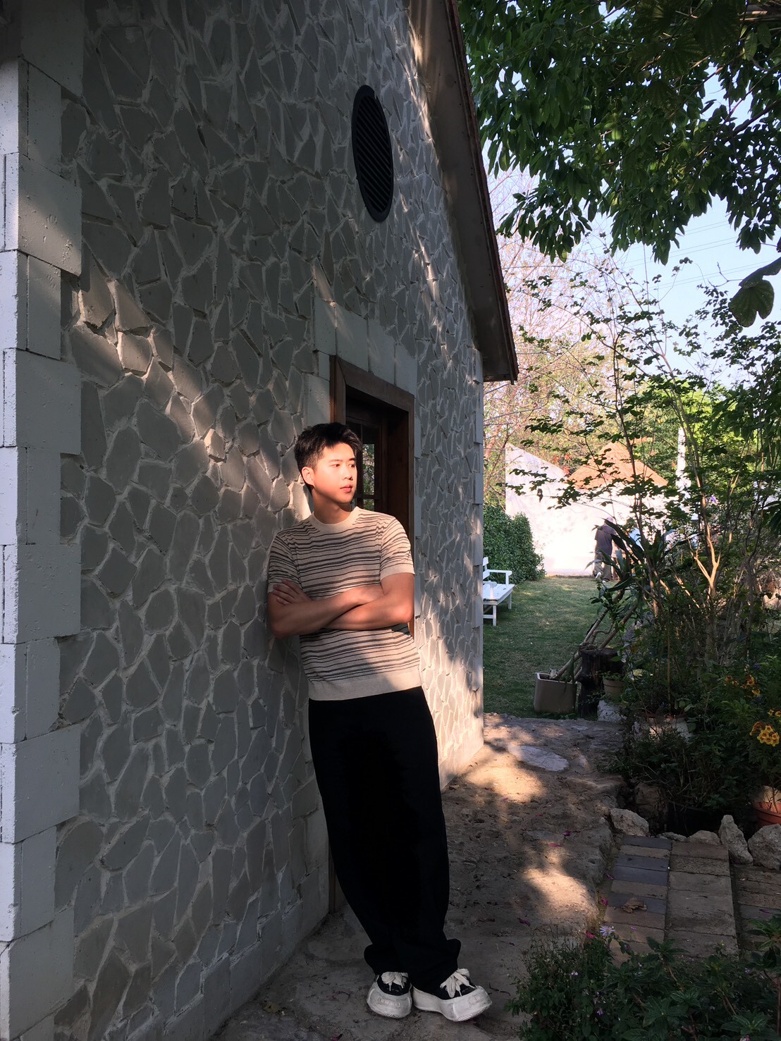 直筒寬鬆牛仔褲/黑